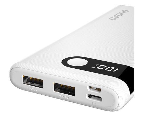 Dudao power bank 10000 mAh 2x USB | USB Type C | micro USB 2 A with LED screen black (K9Pro-02)