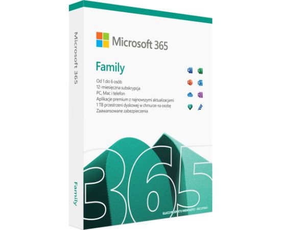 Microsoft 365 Family 1 x license Subscription Polish 1 year(s)