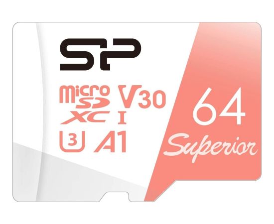Silicon Power Superior MicroSDXC 64 GB Class 10 UHS-I/U3 A1 V30 (SP064GBSTXDV3V20SP)