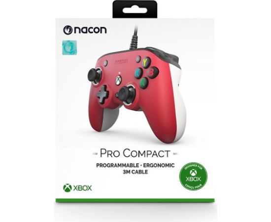 Nacon Pro Compact vadu spēļu kontrolieris, sarkans, Xbox/PC