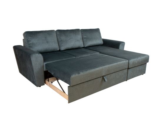 Corner sofa bed INGMAR green velvet