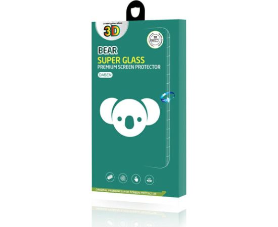 Fusion Accessories Reals Bear Super Hard glass aizsargstikls pilnam ekrānam Apple iPhone 14 Plus | 14 Pro Max melns