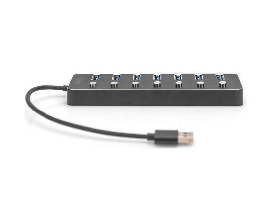 Digitus USB 3.0 hub, 7-port, switchable, aluminium housing
