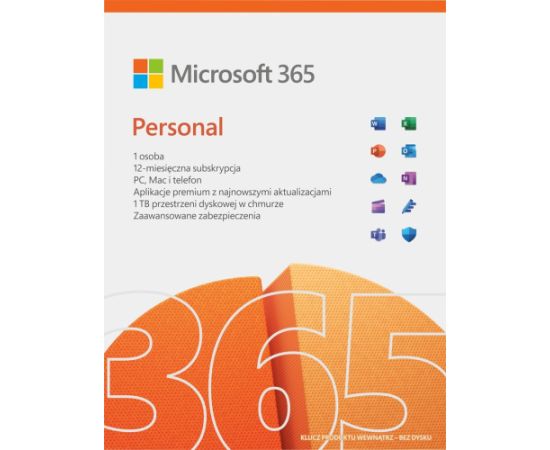 Microsoft 365 Personal 1 x license Subscription Polish 1 year(s)