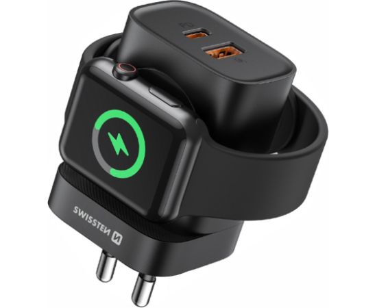 Swissten Travel Lādētājs 1xUSB-A / 1xUSB-C / iWatch