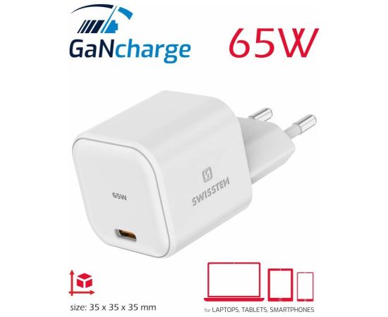 Swissten GaN Travel Charger Tīkla Lādētājs USB-C 65W