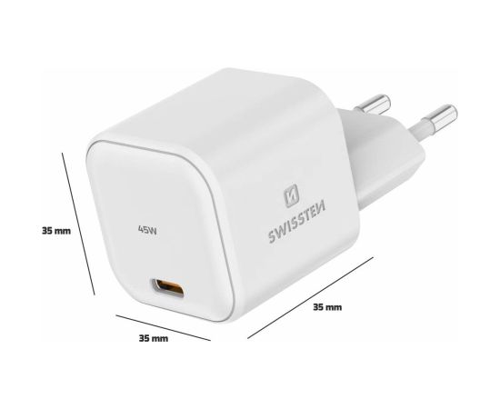 Swissten GaN Travel Charger Tīkla Lādētājs USB-C 45W