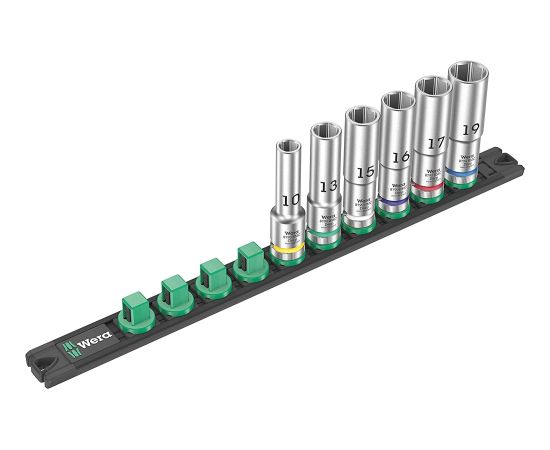 Wera Socket magnetic strip C Deep 1 socket set 1/2  (black/green, 6?piece)