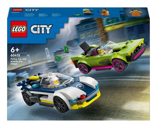 LEGO City Policijas automašīna un pakaļdzīšanās jaudīgai automašīnai (60415)