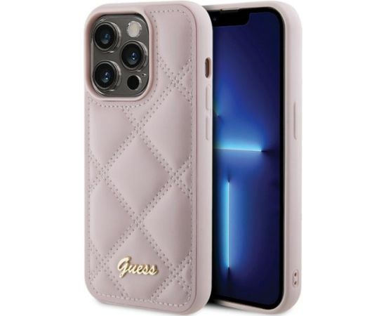 Guess Quilted Metal Logo Case Защитный Чехол для Apple iPhone 15 Pro