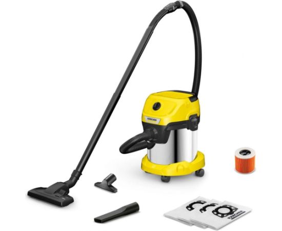 Karcher WD 3 S V-15/6/20 Home Celtniecības Putekļu Sūcējs Yellow/Black