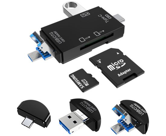 VAKOSS CARD READER 6IN1 USB A / MICRO USB / USB C / SD / MICRO SD / USB TC-R425X