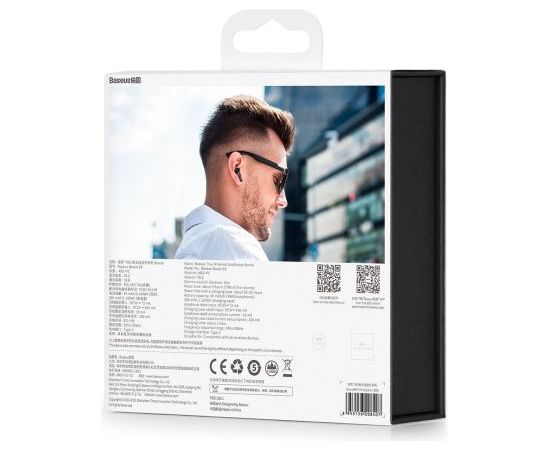 Baseus Earphone Bluetooth Bowie E8 BT 5.0, ENC, TWS, Black EU (NGTW050201) Bluetooth гарнитура
