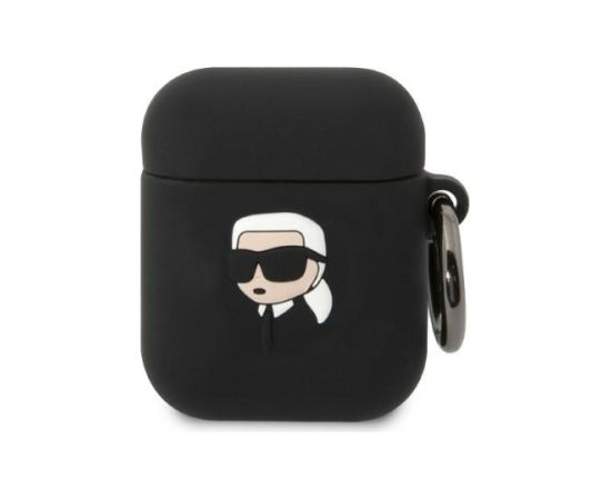 Karl Lagerfeld 3D Logo NFT Karl Head Silicone Case for Airpods 1|2 Black