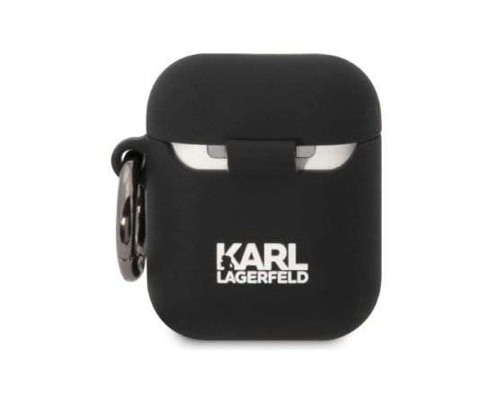 Karl Lagerfeld 3D Logo NFT Karl Head Silicone Case for Airpods 1|2 Black