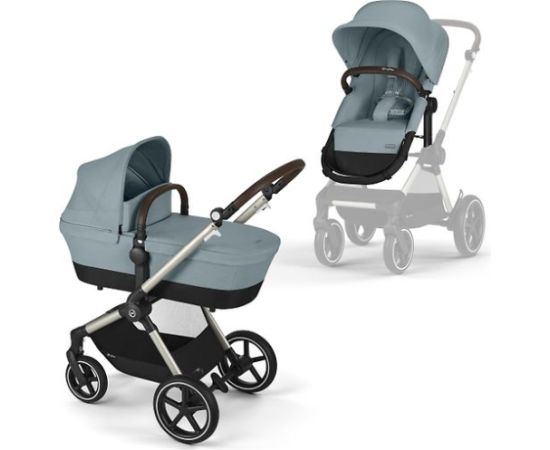 CYBEX EOS Lux kombinētie rati, Sky Blue, Taupe rāmis