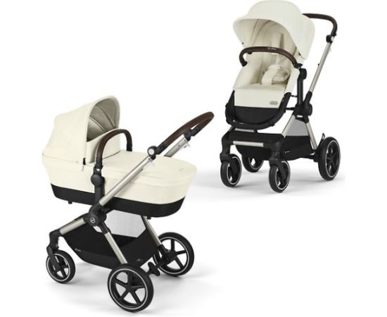 CYBEX EOS Lux kombinētie rati, Seashell Beige, Taupe rāmis