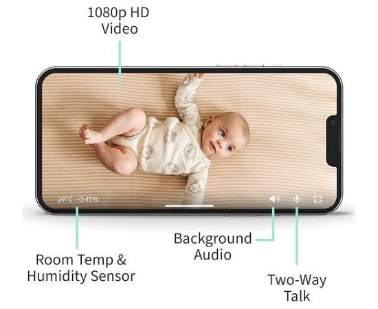 Owlet Cam 2 Smart HD video bērnu monitors, balts  Контроль и безопасность  /  Радио и видеоняни