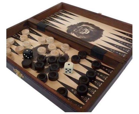 Sunrise Dambrete, šahs, bekgemons (komplekts) 265x133x20mm, karalis 48mm Galda spēles