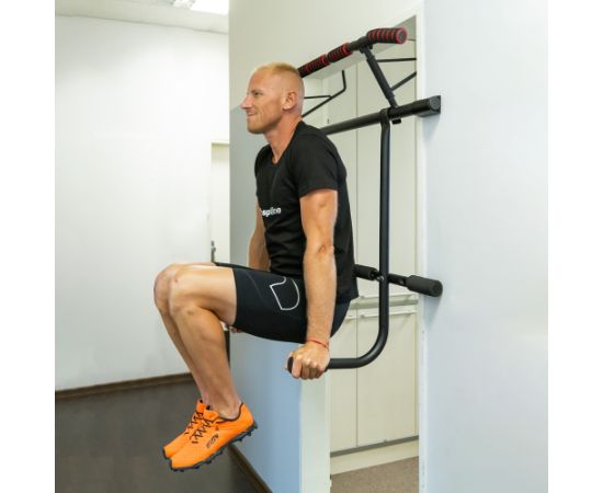 Durvju rāmja šķērssija/paralēlājs ar treniņu siksnām inSPORTline HR5004 70-92cm (līdz 200kg)