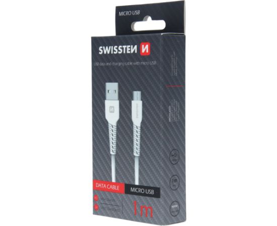 Swissten Basic Fast Charge 3A Micro USB Datu un Uzlādes Kabelis 1m Balts