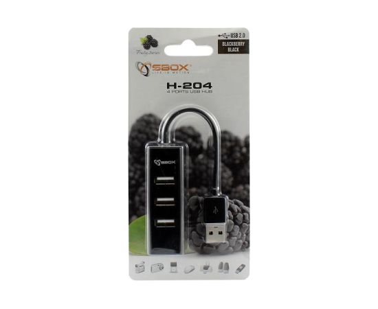 Sbox H-204 USB 4 Ports HUB Black