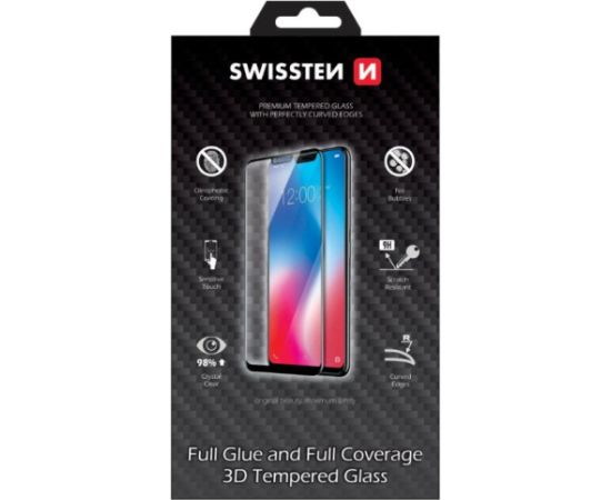 Swissten Ultra Durable 3D Japanese Tempered Glass Premium 9H Защитное стекло Samsung G955 Galaxy S8 Plus Черное