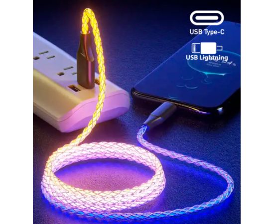 Кабель Fusion LED USB-C - Apple Lightning 20 Вт | 2,4 А | 100 см