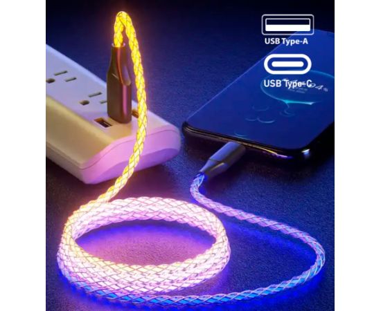 Fusion LED USB-A uz USB-C kabelis 30W | 3A | 100 cm