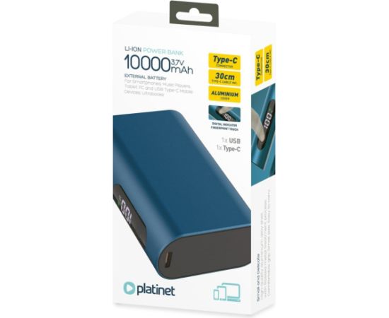 Platinet power bank 10000mAh PMPB742B, blue