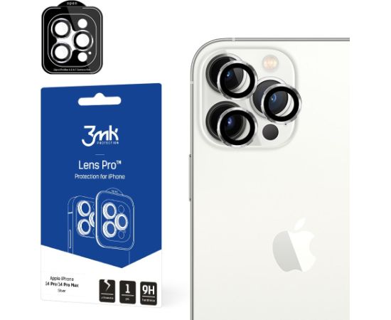 Защитное стекло камеры 3mk Lens Pro Apple iPhone 15 Pro серебряное