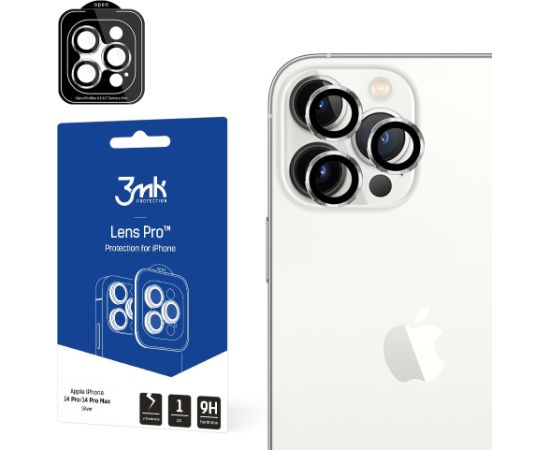 Защитное стекло камеры 3mk Lens Pro Apple iPhone 15 Plus серебряное