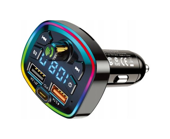 KAKUSIGA KSC-851 auto FM raidītājs QC 3.0 | 18W | USB Flash | Bluetooth 5.0 Melns