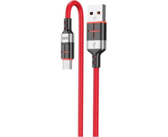 KAKUSIGA KSC-696 USB-A -> USB-C uzlādes kabelis 18W | 120 cm sarkans