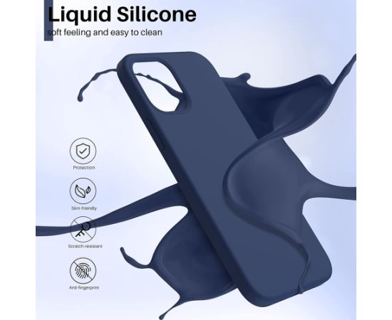 Чехол Liquid Silicone 1.5mm Apple iPhone 15 Plus темно синий