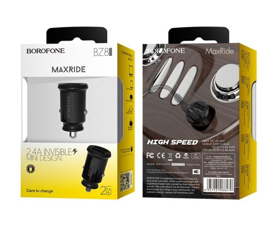 Car charger Borofone BZ8 MaxRide Dual Port black