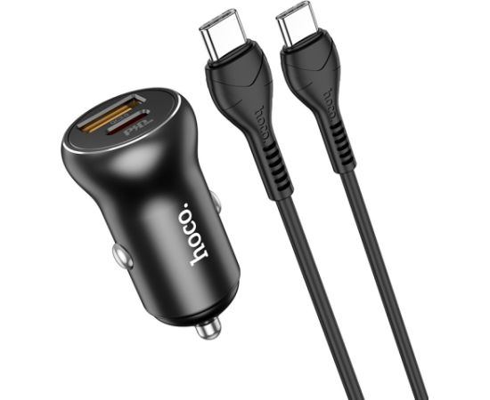 Автомобильная зарядка Hoco NZ5 PD30W+QC3.0 Type-C/USB-A + Type-C 1.0m черная