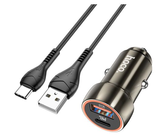 Car charger Hoco Z46A USB-A/Type-C PD20W+QC3.0 + Type-C grey