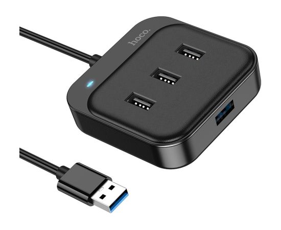 USB разветвитель Hoco HB31 Easy 4-in-1 converter USB to USB3.0 + 3xUSB2.0 0.2m черный