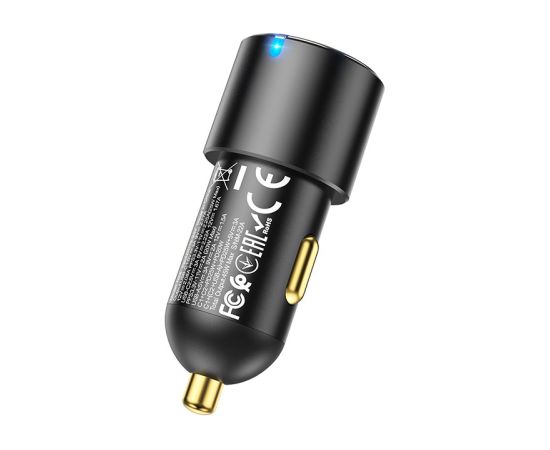 Car charger Hoco NZ6 PD45W 2xType-C/1xUSB-A black