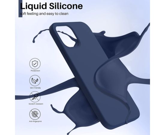 Чехол Liquid Silicone 1.5mm Apple iPhone 14 Pro Max темно синий