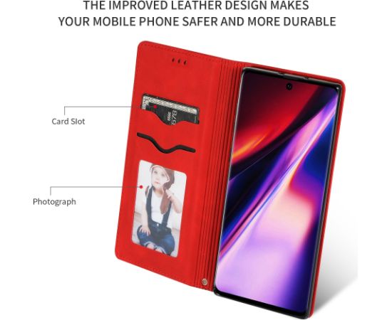 Case Business Style Xiaomi Redmi 11A/12C/Poco C55 red Neoriģinālie Maciņi