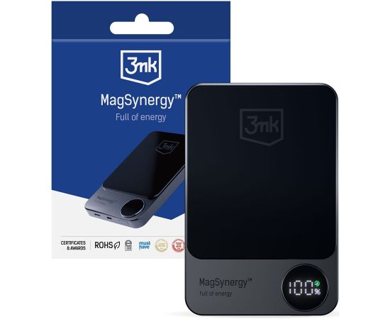 External battery Power Bank 3mk MagSynergy 10000mAh black