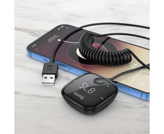 FM modulator Hoco E65 Unity BT-FM Auto FM Transmiteri un Carplay ierīces