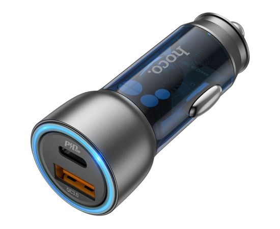 Car charger Hoco NZ8 43W USB-A/Type-C PD25W+QC3.0 blue