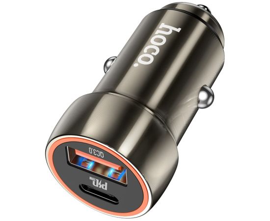 Car charger Hoco Z46A USB-A/Type-C PD20W+QC3.0 grey