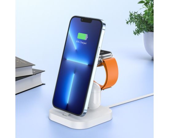 Wireless charger Hoco CW43 Graceful 3-in-1 white