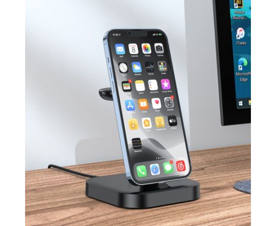 Wireless charger Hoco CW43 Graceful 3-in-1 black