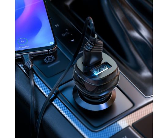 Автомобильная зарядка Hoco Z40 Superior Dual Port + Type-C черная