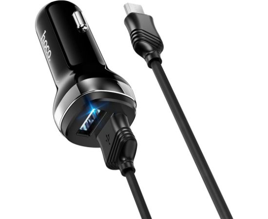 Car charger Hoco Z40 Superior Dual Port + MicroUSB black Telefonu lādētāji 12v Automašīnām